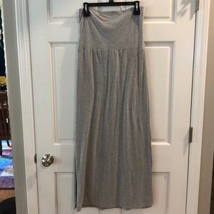Grey stretch maxi skirt